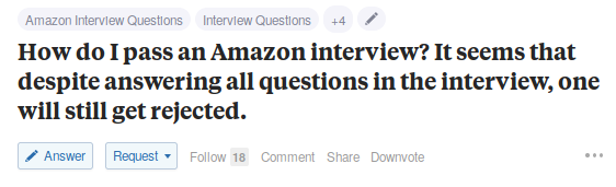 Interview Rejection Post on Quora